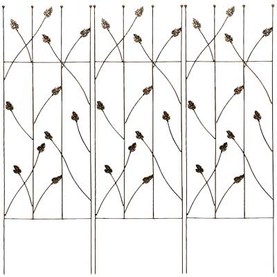 Gardman Leaf Trellises, Antique, 60"H, Pack of 3