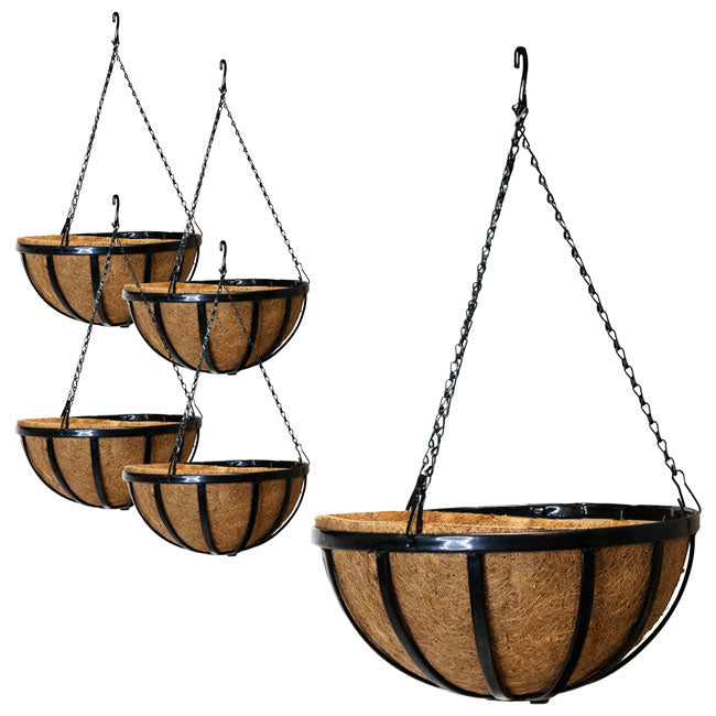Gardman Forged Hanging Baskets, Black, 14" dia., Pack of 5