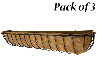 Gardman Blacksmith Wall Troughs w/Coco Liners, 48"L, 3 Pack