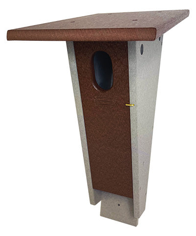 Recycled Plastic Slant Front Bluebird House, Brown