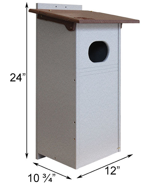 Recycled Plastic Wood Duck House, Brown and Gray