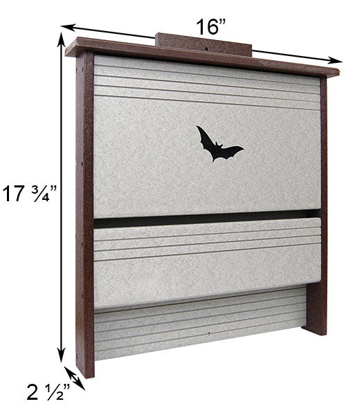 Recycled Plastic Single Chamber Bat House, 20 bats