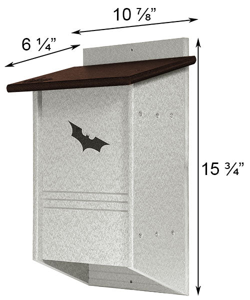 Recycled Plastic Triple Chamber Bat House, 40 bats