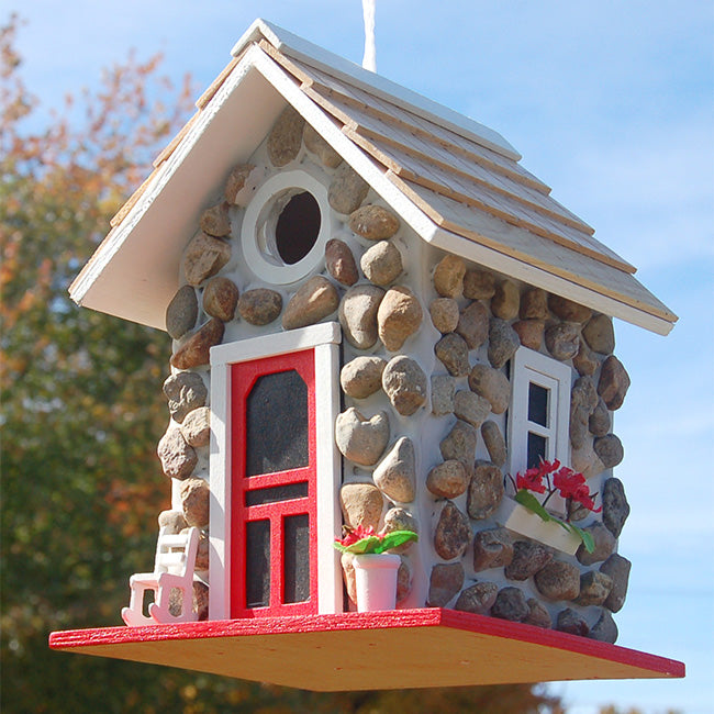 Home Bazaar Guest Cottage Stone Bird House and Feeder Kit