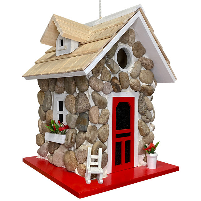Home Bazaar Guest Cottage Stone Bird House and Feeder Kit