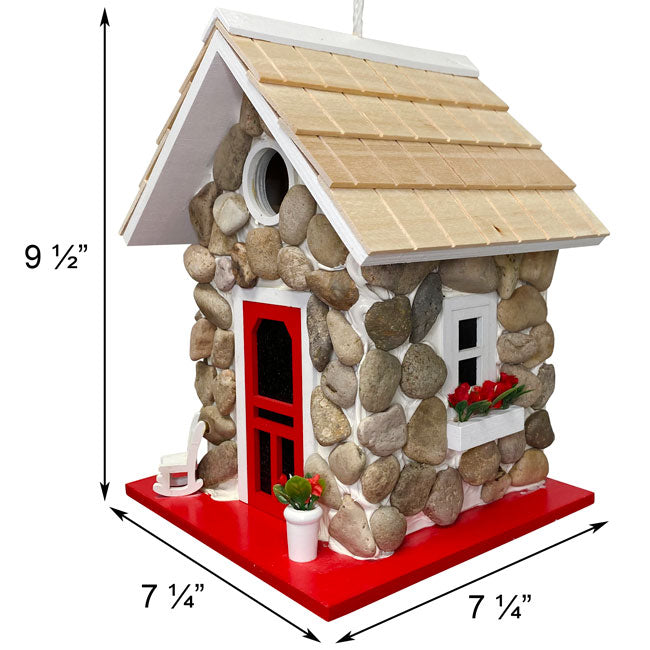 Home Bazaar Guest Cottage Stone Bird House and Feeder Kit