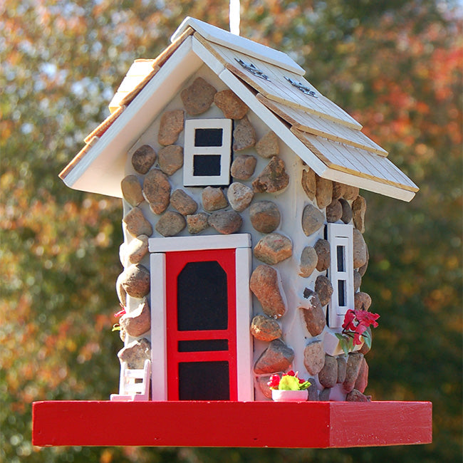 Home Bazaar Guest Cottage Stone Bird House and Feeder Kit