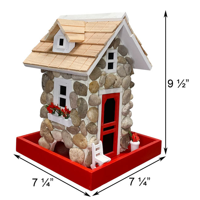 Home Bazaar Guest Cottage Stone Bird House and Feeder Kit