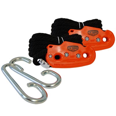 Tie Boss Cargo Tie Downs & Storage Ropes, 3/8", 2 Pack