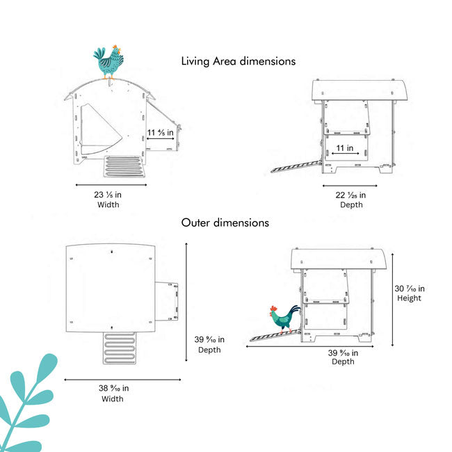 Nestera Small Chicken House, Green and Black