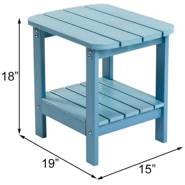 Nestera Adirondack Side Table with Shelf, 18"H