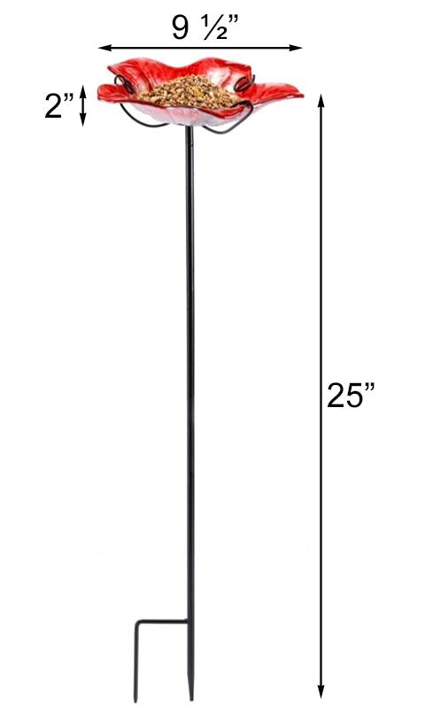 Summer Burst Glass Bird Baths with Stakes, Pack of 2