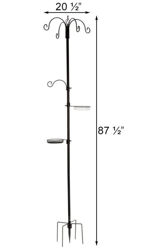 Jester Premium Bird Feeding Station w/Feeders, Brown, 7'3.5"