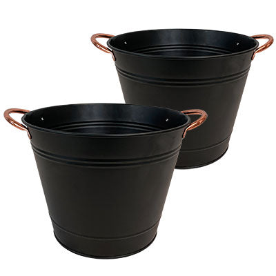 Panacea Modern Farmhouse Washtub Planters, 10" dia., 2 Pack