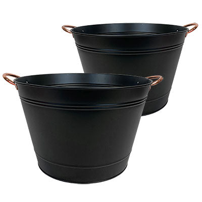 Panacea Modern Farmhouse Washtub Planters, 14" dia., 2 Pack