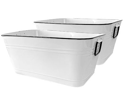 Panacea Vintage Milkhouse Washtub Style Planters, Pack of 2