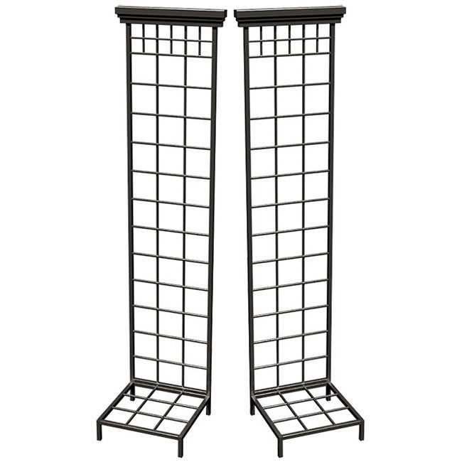 Panacea Mission Pot Trellises with Bases, Black, Pack of 2