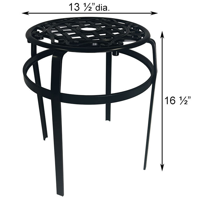 Panacea Trellis & Scroll Plant Stands, Black, 16"H, 4 Pack
