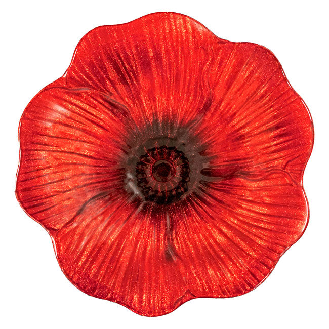 Glass Poppy Bird Bath and Stand with Mosquito Dunks®  Kit