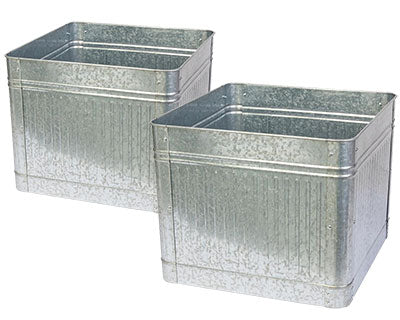 Panacea Vintage Raised Square Planters, 21"L, Pack of 2