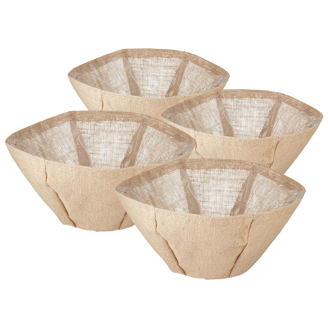 Panacea Round Burlap Liners, 14" dia., Pack of 4