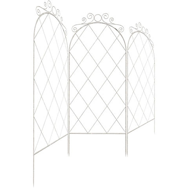 Panacea French Country Scroll Trellises, Aged White, 3 Pack