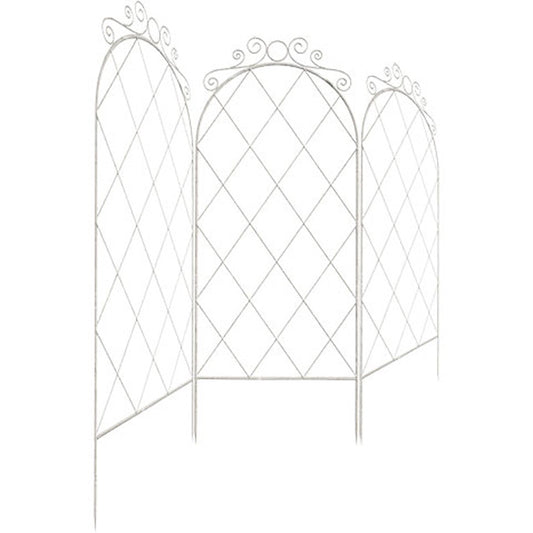 Panacea French Country Scroll Trellises, Aged White, 3 Pack