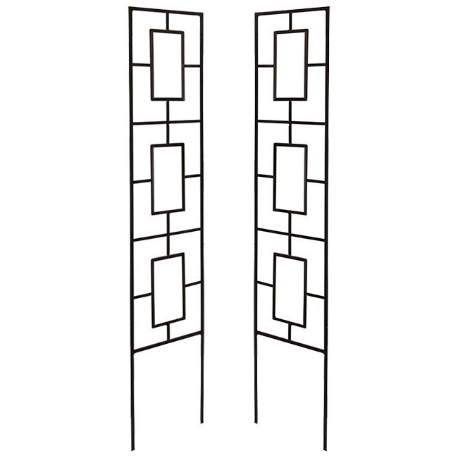 Panacea Contemporary Pot Trellises, Black, 46"H, Pack of 2