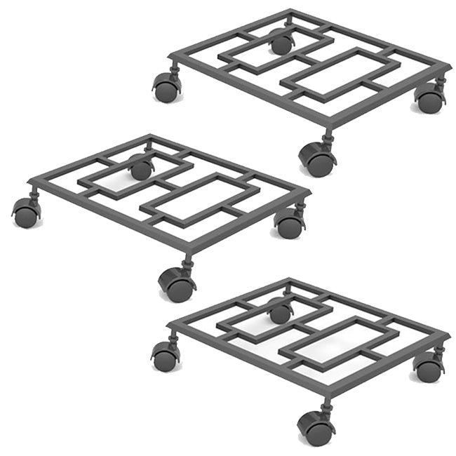 Panacea Contemporary Plant Caddies, Black, Pack of 3