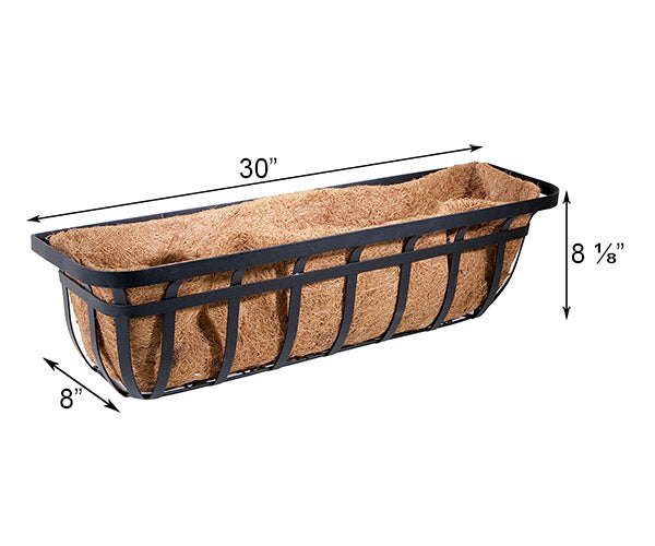 Panacea Flat Iron Series Planter Boxes, Black, 30"L, 3 Pack