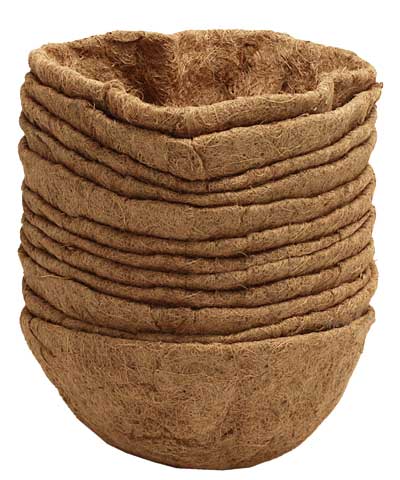 Panacea Round Coco Fiber Liners, 12" dia., Pack of 12