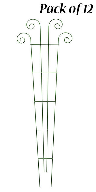 Panacea Wave Garden Trellises, Green, 60"H, Pack of 12