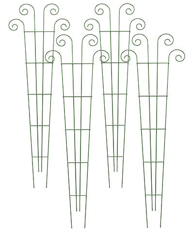 Panacea Wave Garden Trellises, Green, 60"H, Pack of 4