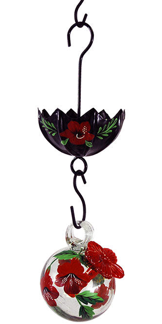 Parasol Droplet Botanica Hummingbird Feeder & Moat, Hibiscus