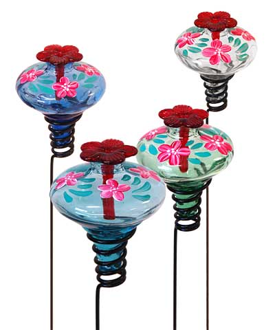 Mini-Blossom Botanica Staked Hummingbird Feeder Assortment