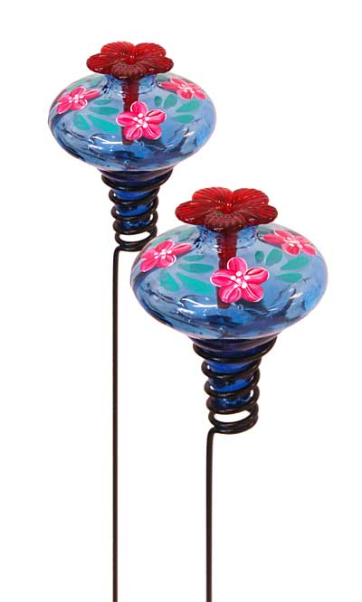 Mini-Blossom Botanica Staked Feeders, Blue, Pack of 2