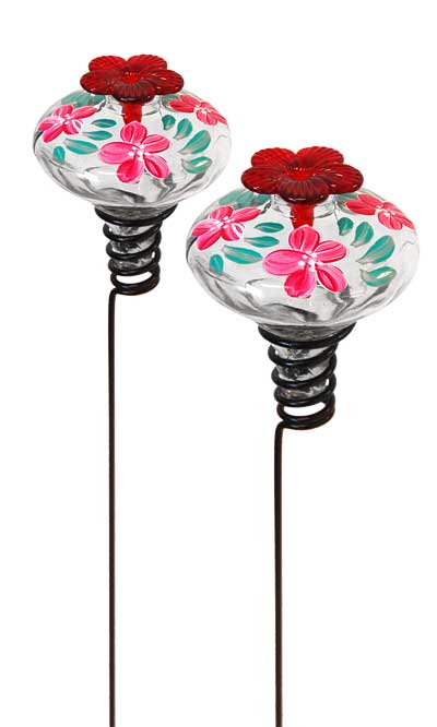 Mini-Blossom Botanica Staked Feeders, Clear, Pack of 2