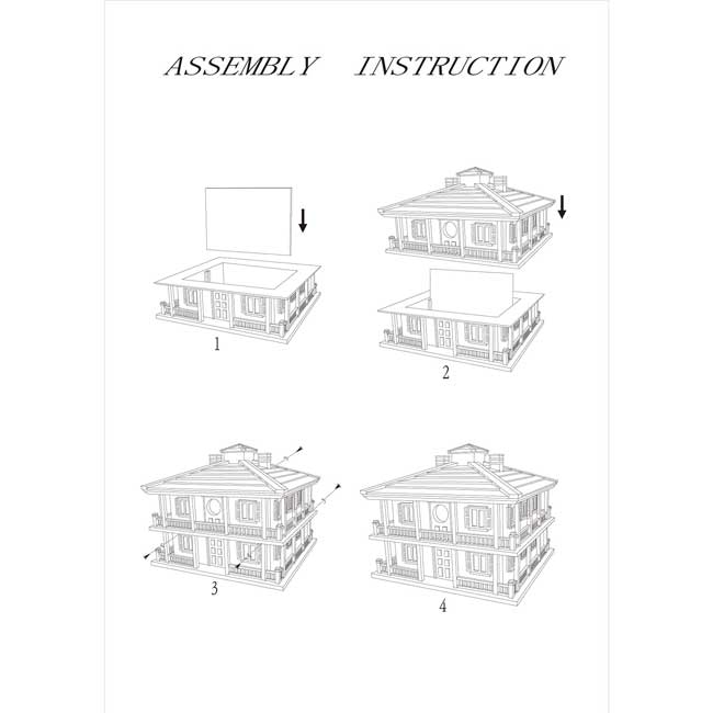 Clubhouse Bird House with Decorative Post Mounting Bracket