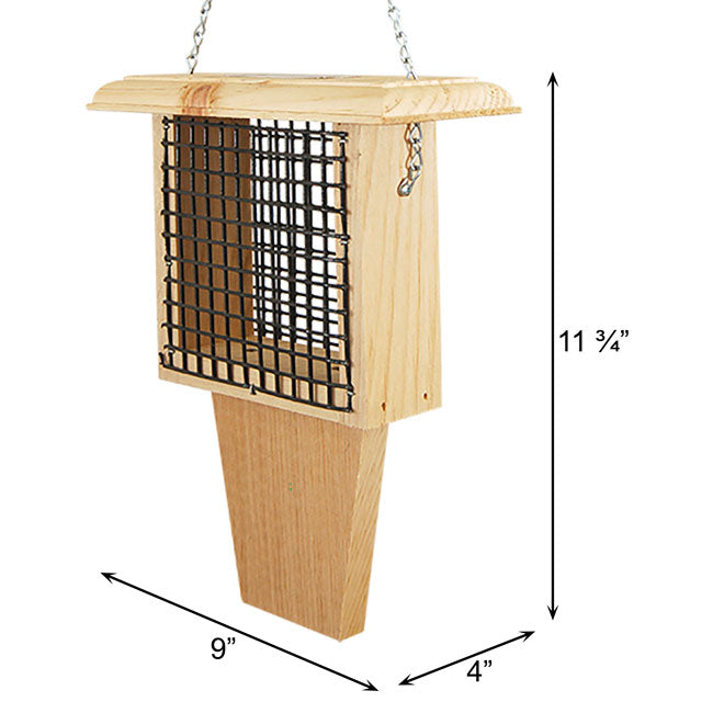 Woodpecker Suet Feeder w/Tail Prop & Suet by Prime Retreat