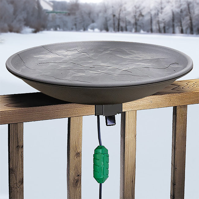 Deck Mounted Heated Bird Bath w/Cord Connector Kit