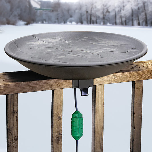 Deck Mounted Heated Bird Bath w/Cord Connector Kit