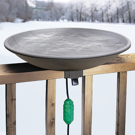 Deck Mounted Heated Bird Bath w/Cord & Cord Connector Kit