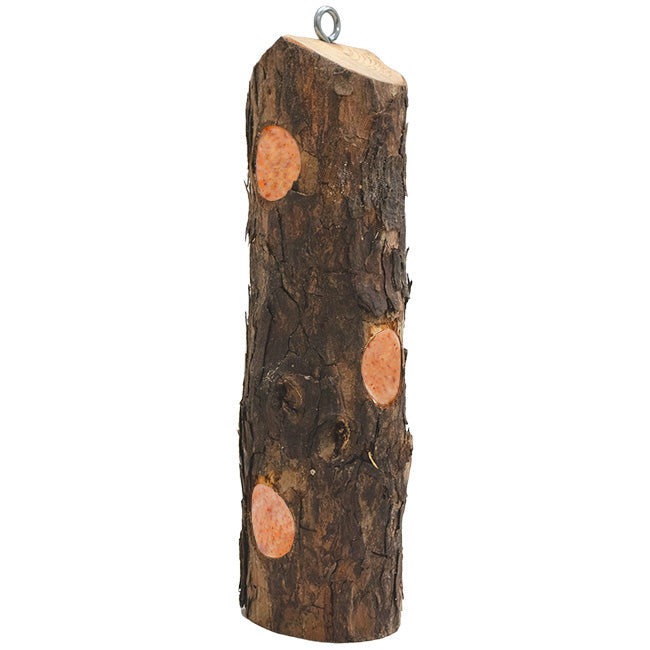 Cedar Suet Log Feeder w/Peanut Suet Plugs by Prime Retreat