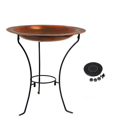 Steel Bird Bath, Stand, and Solar Pump Kit by Prime Retreat