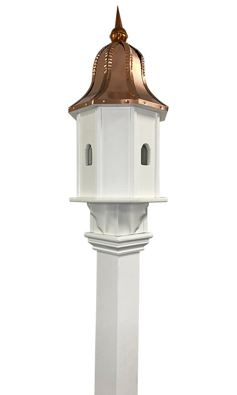 Amish Premier Bird House w/Copper Roof & Mounting Post