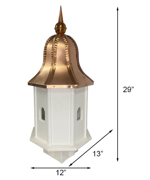 Amish Premier Bird House w/Copper Roof & Mounting Post