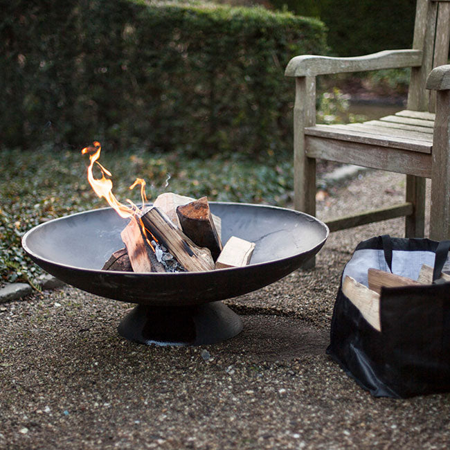 Extra Large Cast Iron Fire Bowl and Fatwood by Prime Retreat