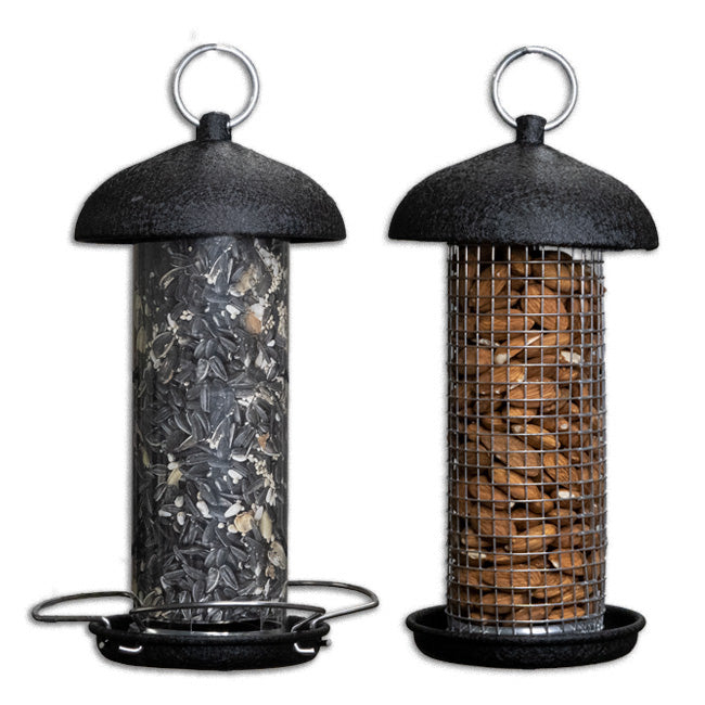 Peanut Tube and Hopper Bird Feeder Set with 10 lbs. Seed