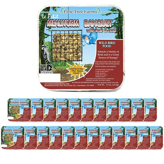 Pine Tree Le Petit Mealworm Banquet Seed Cakes, Pack of 24