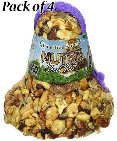 Pine Tree Farms Nutsie Seed Bells w/Nets, 18 oz., Pack of 4